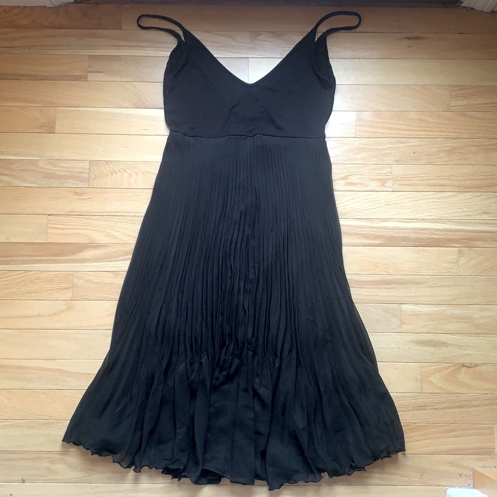 SEE YOU MONDAY NWT GORGEOUS PLEATED LINED BLACK DRESS. THE PERFECT LBD
